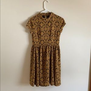 jacquard yellow and black dress